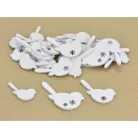 Fa virágmintás madár fehér 30db/csomag