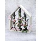 Fa virágmintás madár fehér 30db/csomag