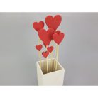 Piros fa szívek beszúrható vegyes 9db/csomag