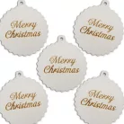 Fodros gömb Merry Christmas fehér 5db/cs