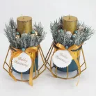 Fodros gömb Boldog karácsonyt fehér 5db/cs