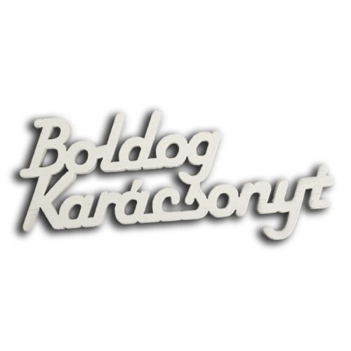 Boldog karácsonyt felirat fehér 7cm 12db/cs