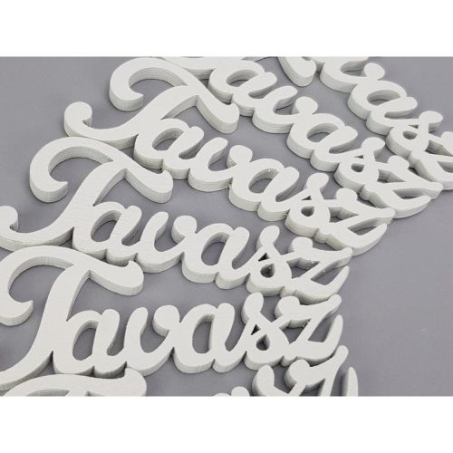 Fehér "Tavasz" felirat 9cm 8db/csomag