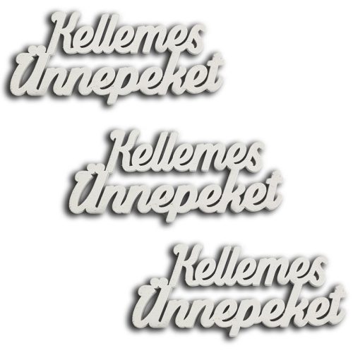 Kellemes Ünnepeket felirat fehér15cm 3db/csomag