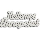 Kellemes Ünnepeket felirat fehér15cm 3db/csomag