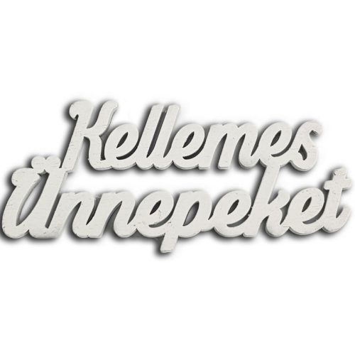 Kellemes Ünnepeket felirat fehér15cm 3db/csomag
