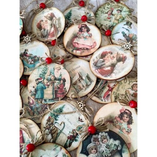 Fa kör lap lyukkal natúr 15cm 5db/csomag