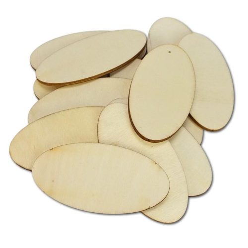 Natúr fa ovál tábla 4x8cm 12db/csomag