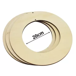 Natúr fa karika koszorú alap 20cm 3db/csomag