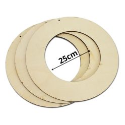 Natúr fa karika koszorú alap 25cm 3db/csomag
