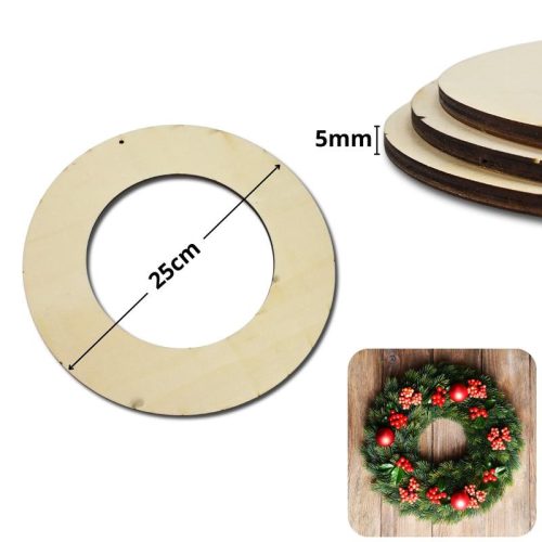 Natúr fa karika koszorú alap 25cm 3db/csomag