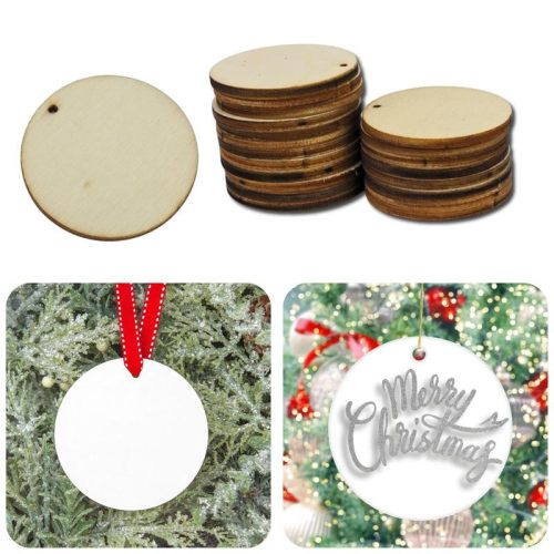 Natúr fa kerek kör lap lyukkal 4cm 20db/csomag