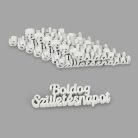 Natúr fa Boldog születésnapot felirat fehér 8db/csomag