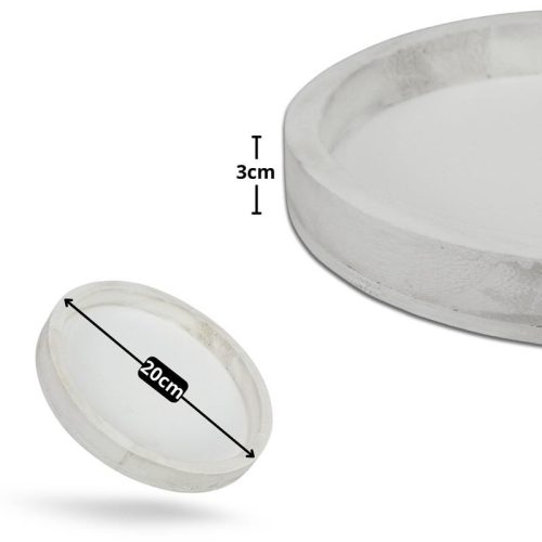 Fa tálca fehér 20cm