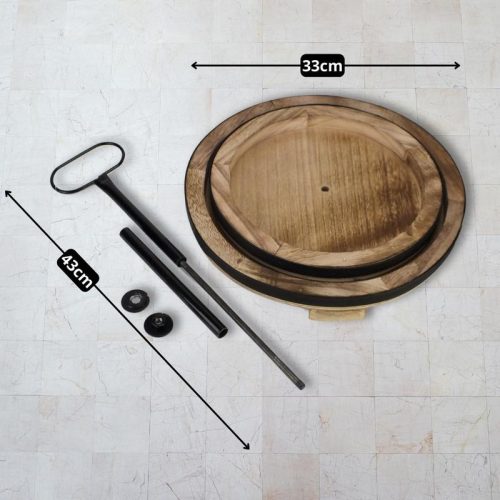 Két szintes kínáló tál fából barna 45cm