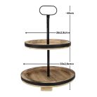 Két szintes kínáló tál fából barna 45cm