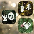 Dobozos karácsonyi díszek fehér 54db/dob