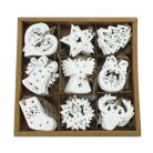 Dobozos karácsonyi díszek fehér 54db/dob