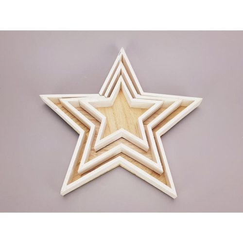 3 darabos fehér csillag tál szett