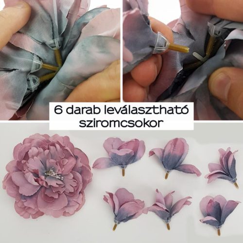 Babarózsa 13cm cirmos-barack