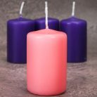 Gyertya adventi kicsi LILA-PINK 4db/cs