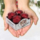 Gyertya adventi kicsi bordó 4db/cs