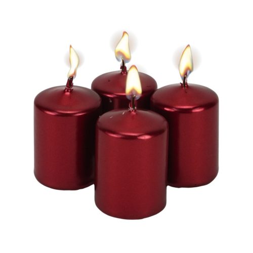 Gyertya adventi kicsi bordó 4db/cs
