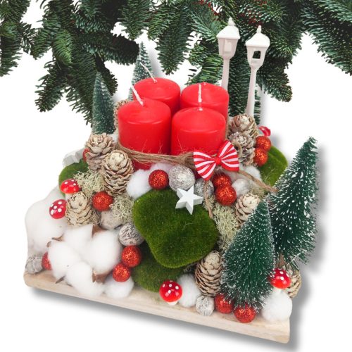 Gyertya adventi kicsi PIROS 4db/cs