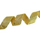 Karácsonyi szalag glitteres - arany, drótos szegéllyel