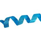 Karácsonyi szalag glitteres - kék, drótos szegéllyel