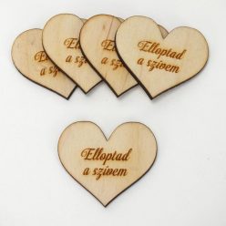 Natúr fa - Szív "Elloptad a szívem" 4cm 5db/cs
