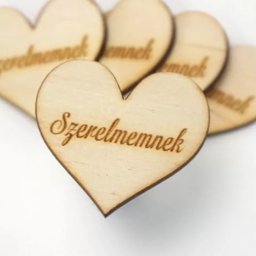 Natúr fa - Szív "Szerelmemnek" 4cm 5db/cs
