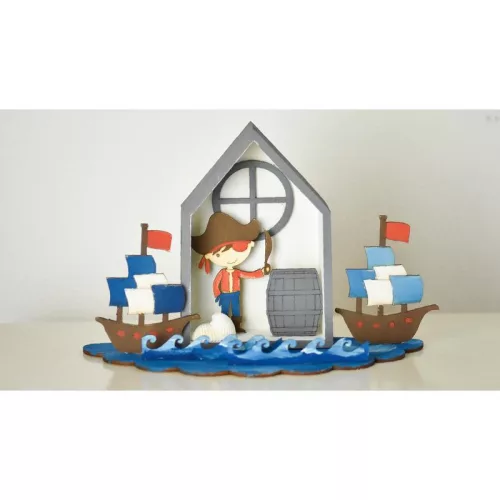 Natúr fa - Hajó 9,5cm