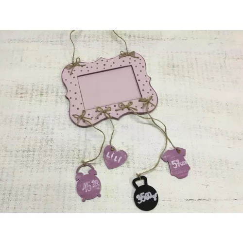 Natúr fa - Baba érkezett fotókeret 15x18cm