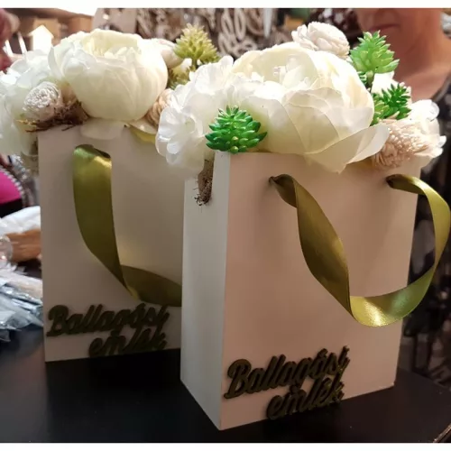 Natúr fa -  "Ballagási emlék" felirat 9,5cm 3db/csomag