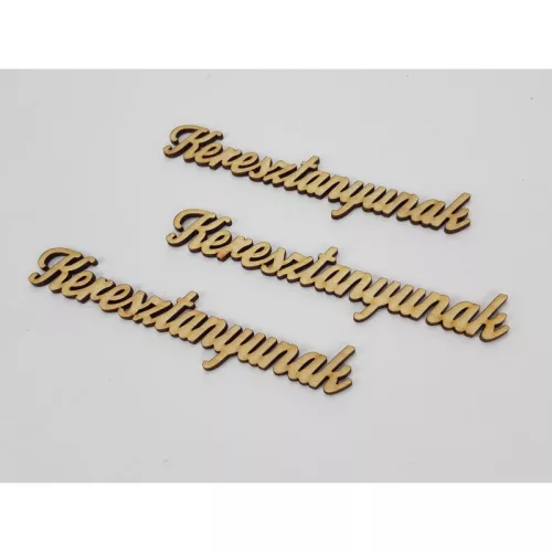 Natúr fa - "Keresztanyunak" felirat  15cm 3db/csomag