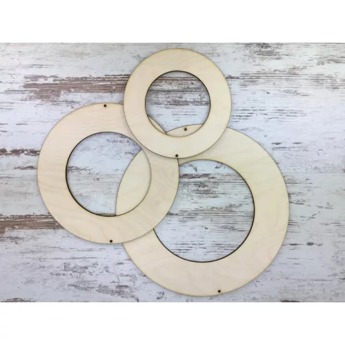 Natúr fa - Felfűzhető koszorú szett 3db/csomag