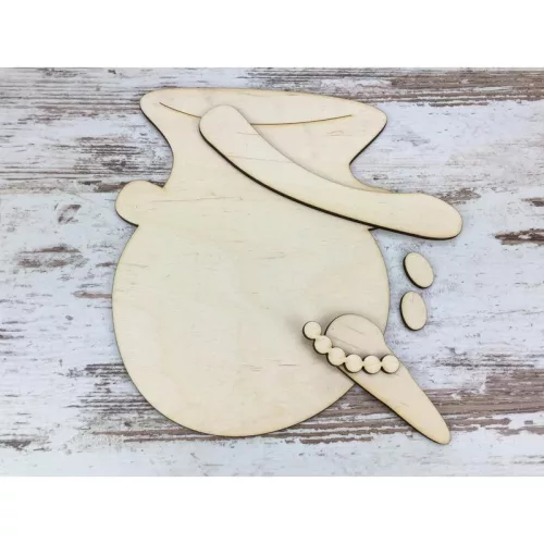 Natúr fa - Kreatív hóember fej 20cm