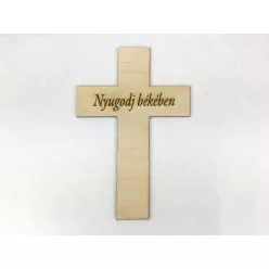 Natúr fa - "Nyugodj békében" kereszt 18cm