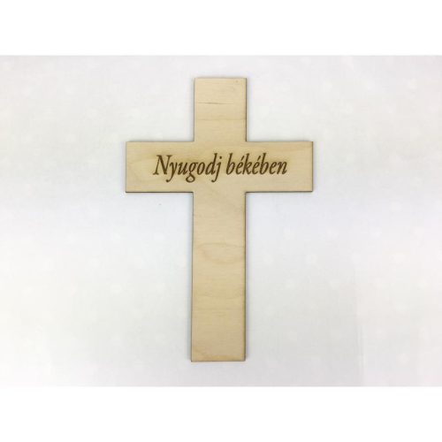 Natúr fa - "Nyugodj békében" kereszt 18cm