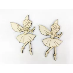   Natúr fa - "Faye" tündér kislány 9,5cm 2db/csomag