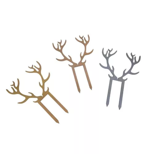 Natúr fa - Beszúrós agancs 18cm bronz