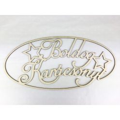   Natúr fa - "Boldog Karácsonyt" ovál nagy 48x23cm