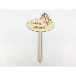   Natúr fa - Beszúrós "Boldog Nőnapot" tábla 7,5cm