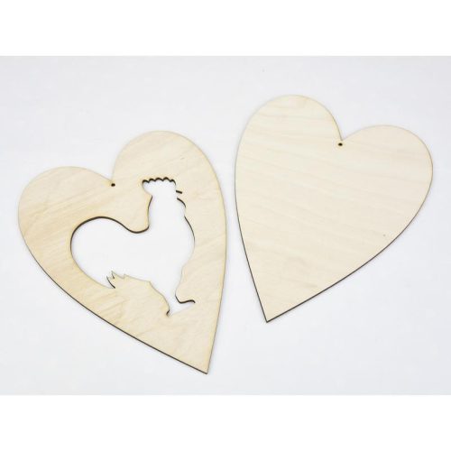 Natúr fa - Áttört szív kakas 20cm