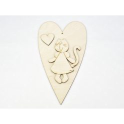 Natúr fa - Cicalány + szív 25cm