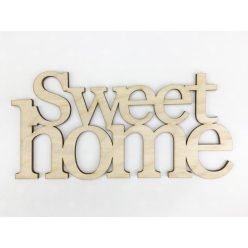   Natúr fa - "Sweet home" felirat koszorúra 11,5x20cm