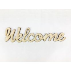   Natúr fa - "Welcome" írott felirat koszorúra 5x20cm