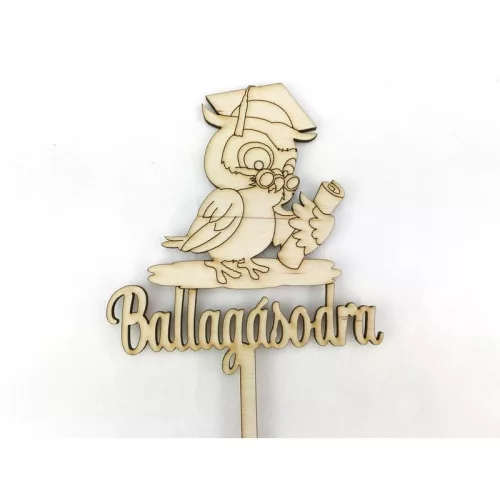 Natúr fa - Beszúrós felirat "Ballagásodra" baglyos