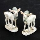 Kerámia glitteres álló fehér őzike sapkában 2 féle